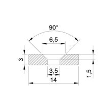Neodymium gyűrű mágnes 14x3,5x3  mm N48
