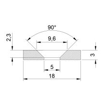 Neodymium gyűrű mágnes 20x4x4 mm süllyesztett  N48