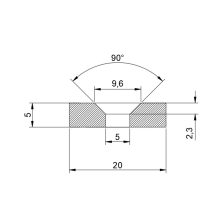 Neodymium gyűrű mágnes 20x4x4 mm süllyesztett  N48