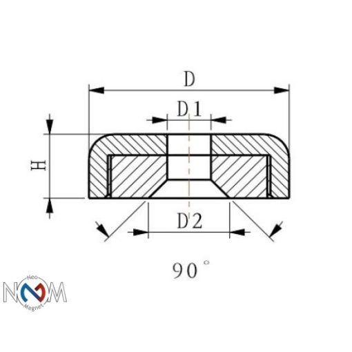 Neodimium pot mágnes süllyesztett 32 mm