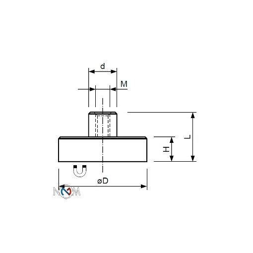 Neodimium pot mágnes belső menetes 32 mm mm